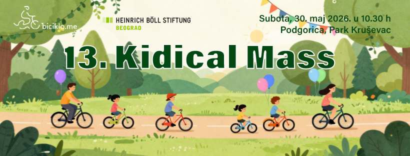 13. Kidical Mass okuplja male bicikliste u Podgorici